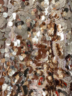 Nadine Merabi Gold Karlie 3D Gold Sequinned Mini Dress