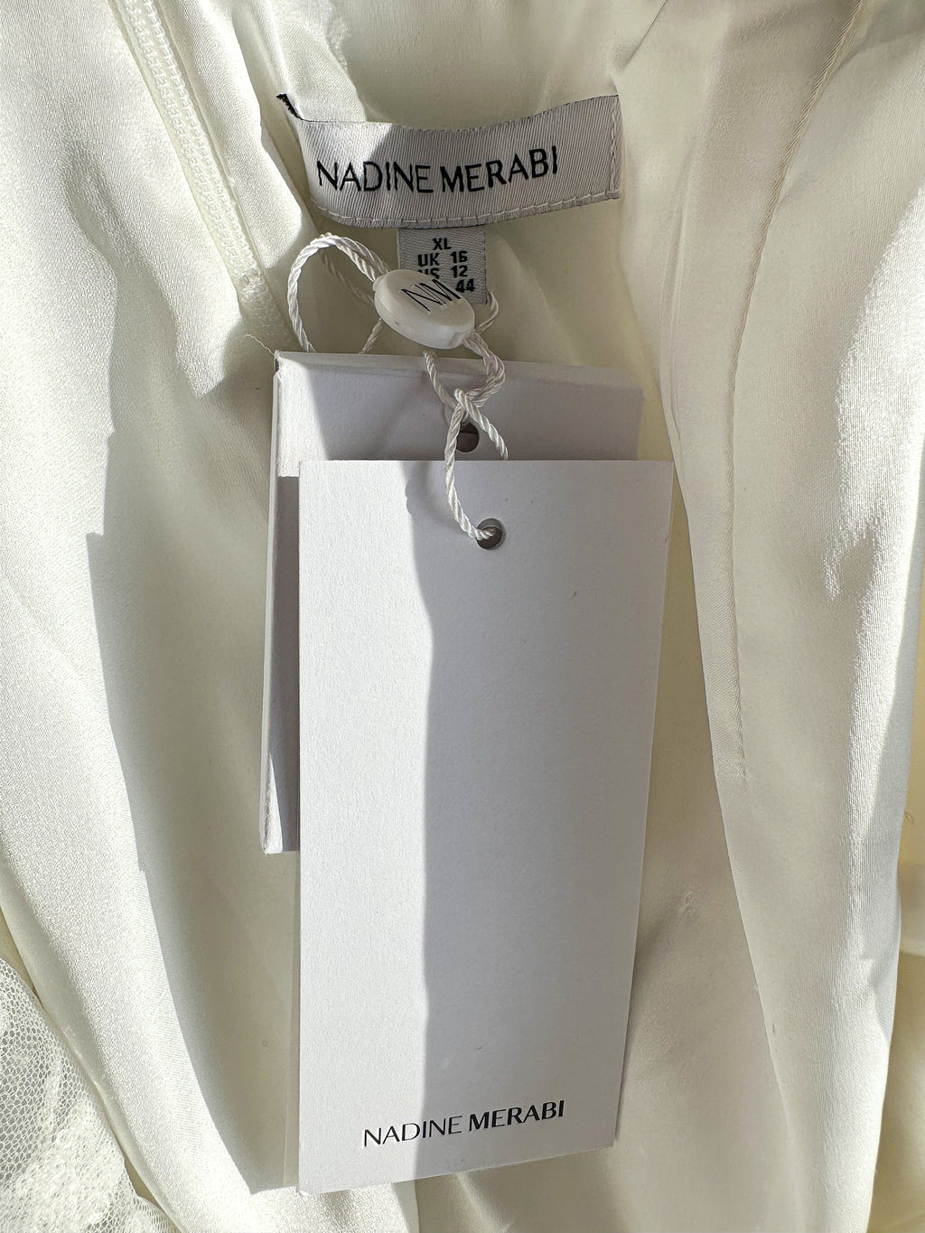 Nadine Merabi White Elissa Embellished Lace Feather Detail Jumpsuit