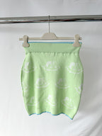 Fiorucci Green Cherubs Angels Intarsia Knit Mini Skirt