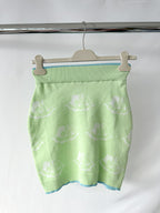 Fiorucci Green Cherubs Angels Intarsia Knit Mini Skirt