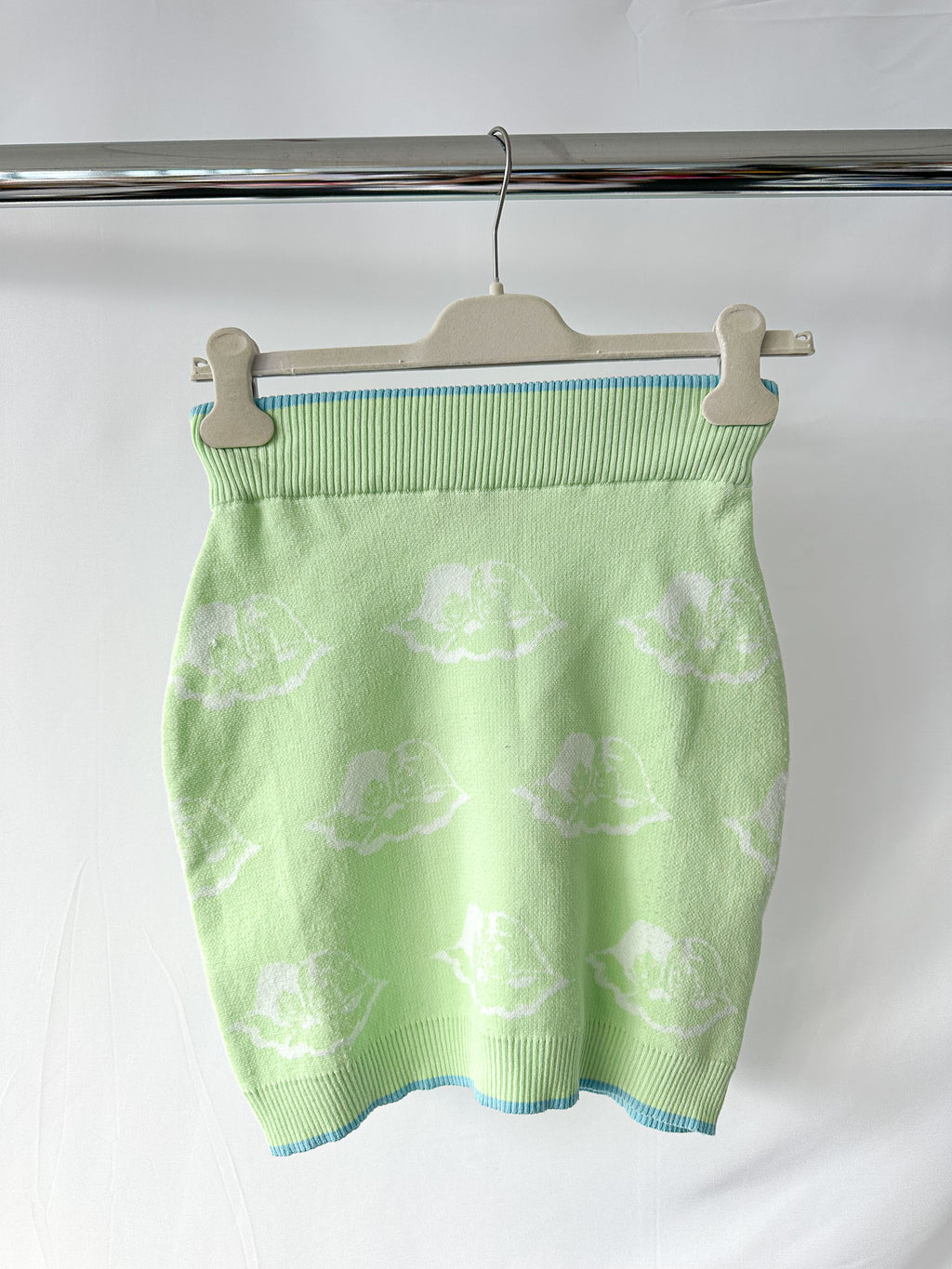 Fiorucci Green Cherubs Angels Intarsia Knit Mini Skirt
