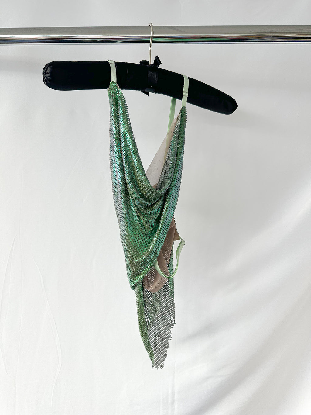 Poster Girl Green Metal Mash Backless Chainmail Bambi Top