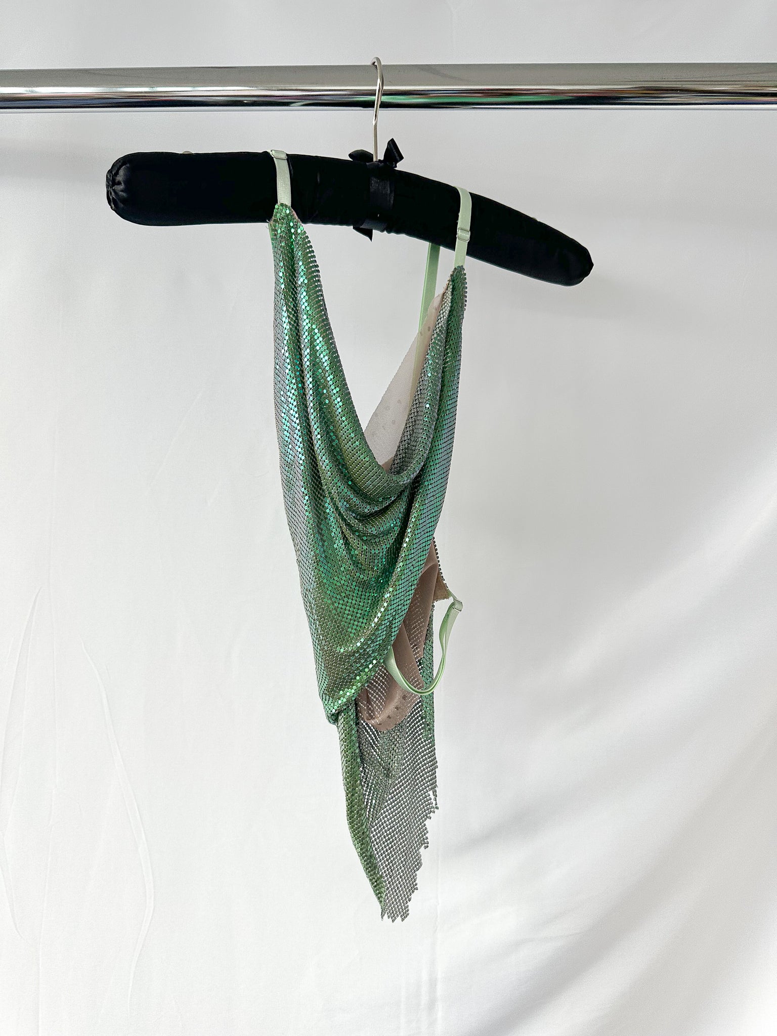 Poster Girl Green Metal Mash Backless Chainmail Bambi Top