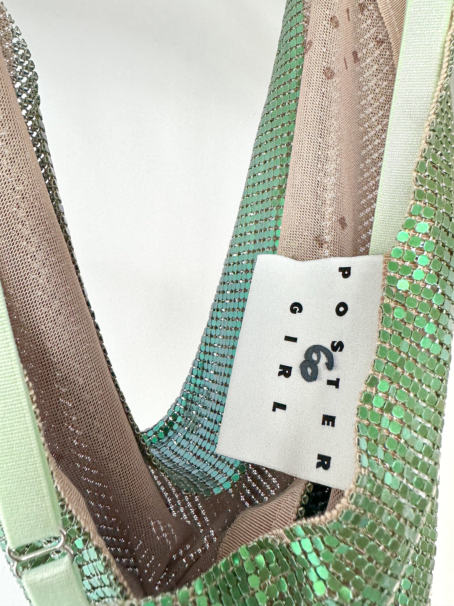 Poster Girl Green Metal Mash Backless Chainmail Bambi Top