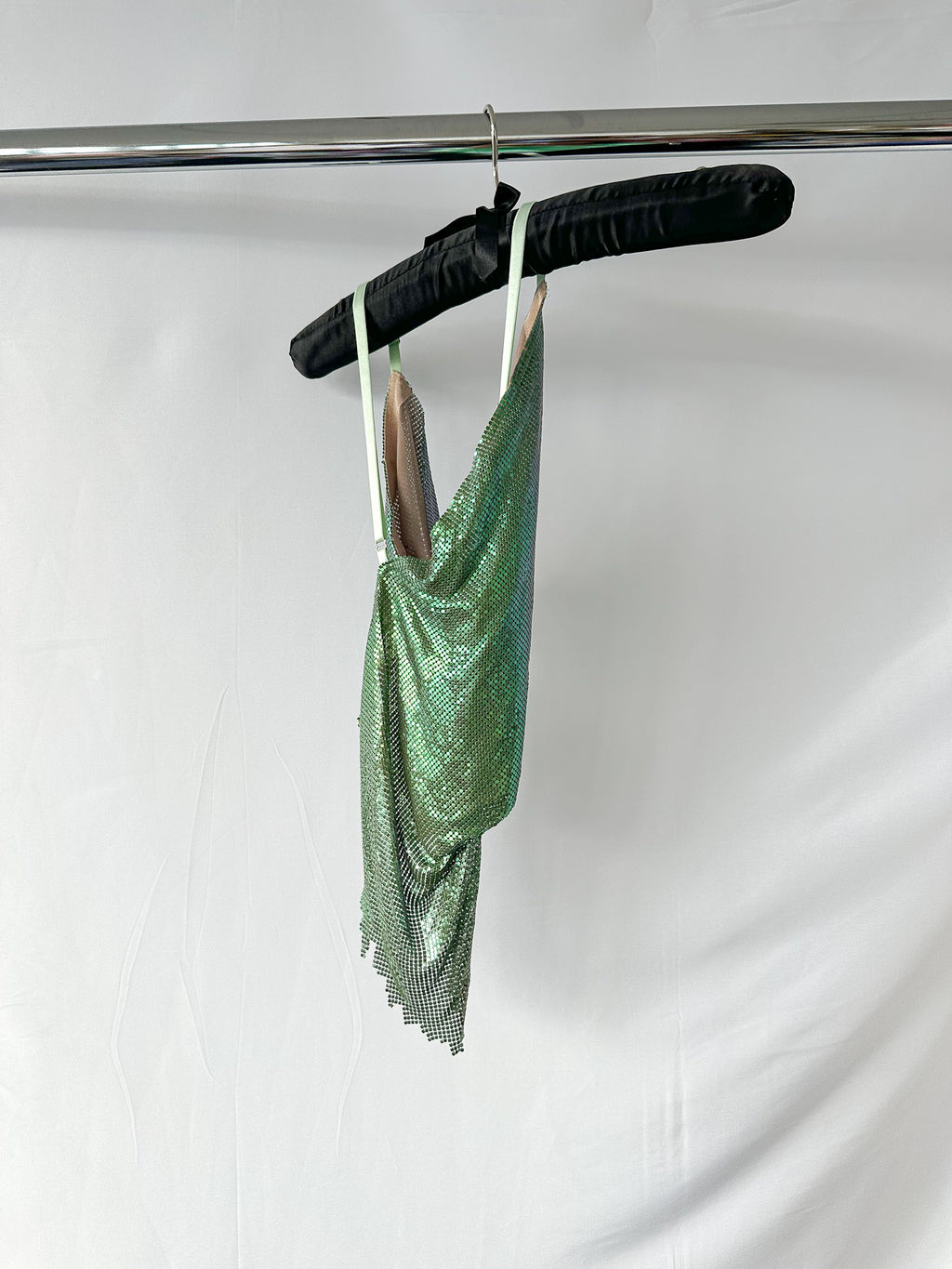 Poster Girl Green Metal Mash Backless Chainmail Bambi Top