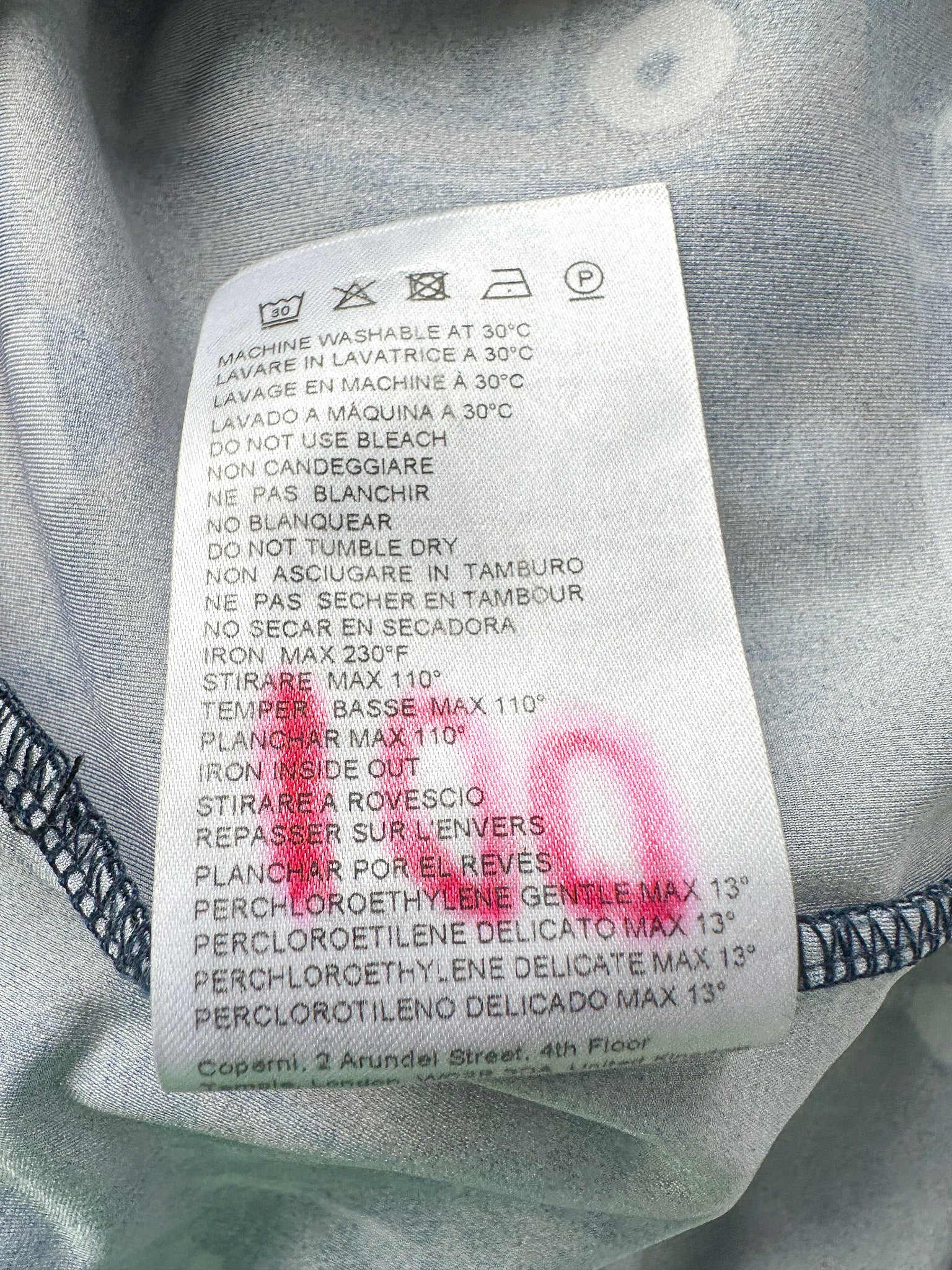 Coperni X-Ray Blue Print Logo Front Long Sleeve High Neck Mini Dress