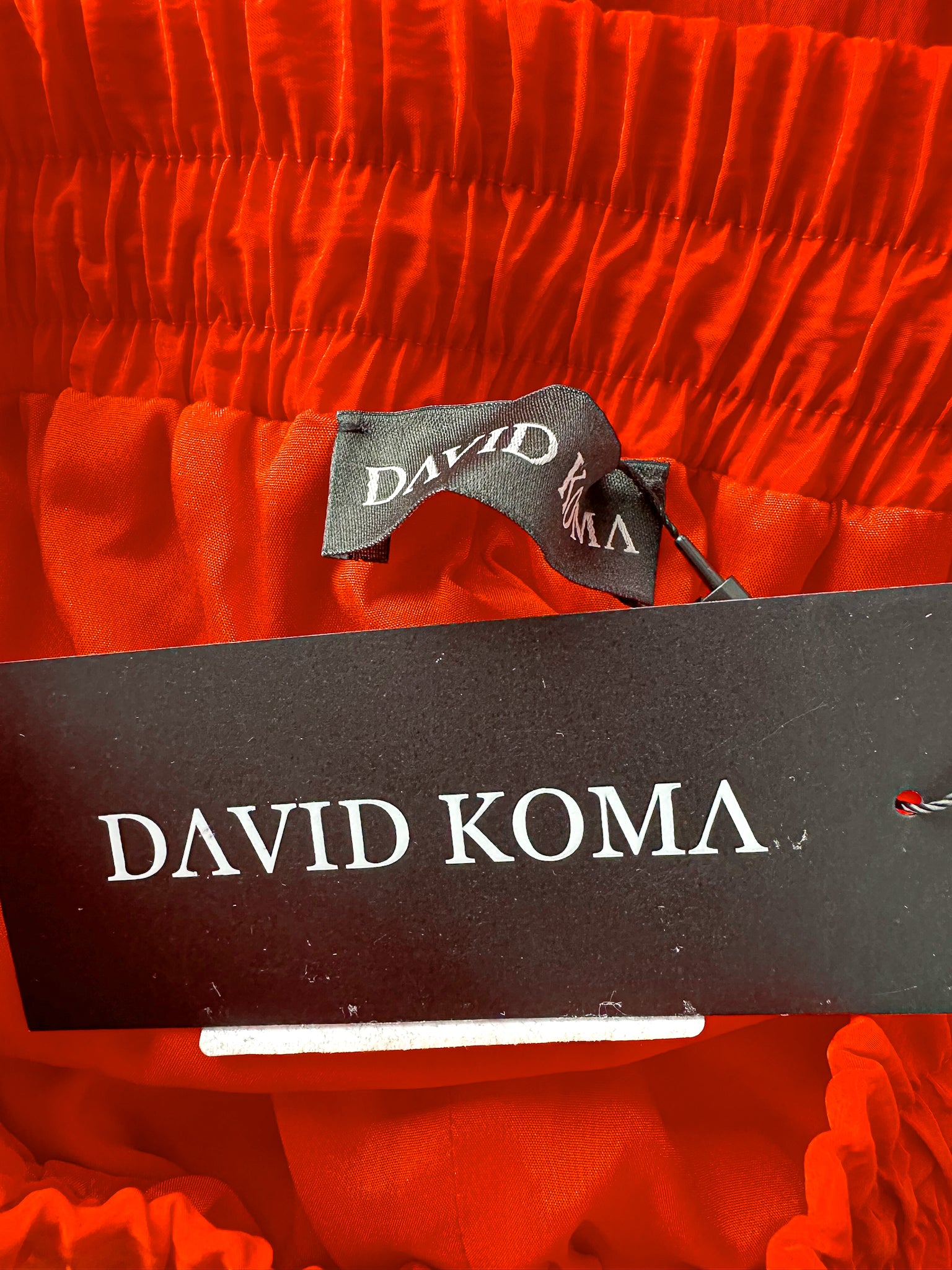 David Koma Red Taffeta Mini Shorts