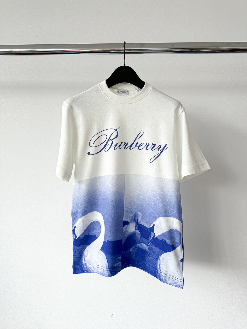 Burberry Swan Spell Out White T Shirt