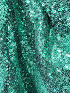 Halpern Sequin Emerald Green Cut-Out Bra Backless Party Mod 70s Jumpsuit