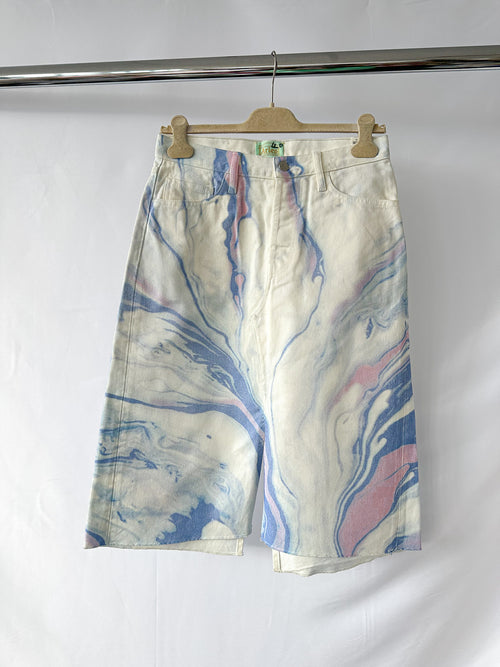Aries Jeansrock mit Marmor-Print