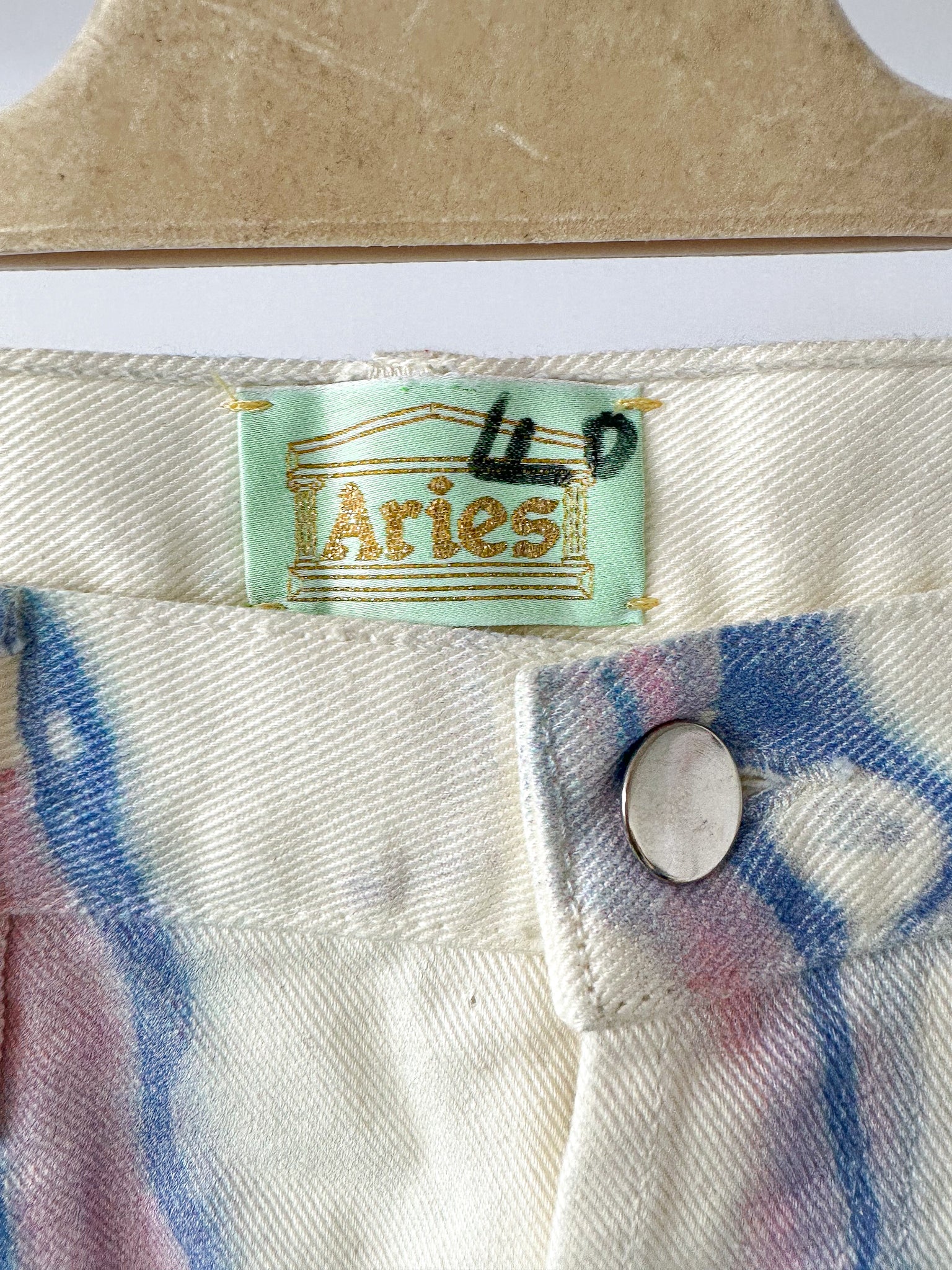 Aries Marble Print Denim Skirt