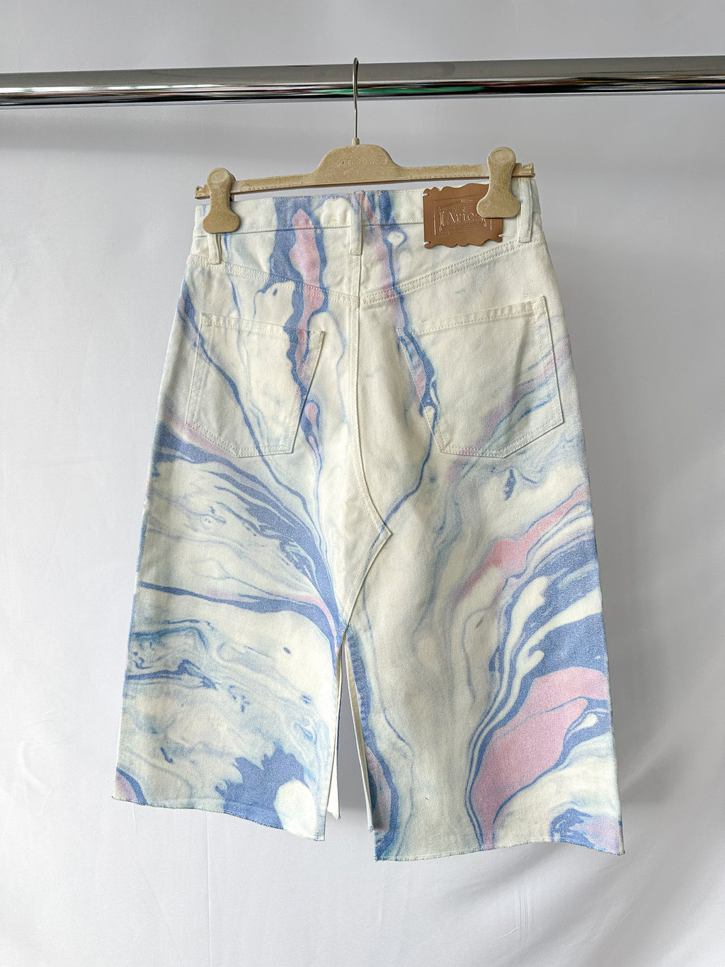 Aries Marble Print Denim Skirt