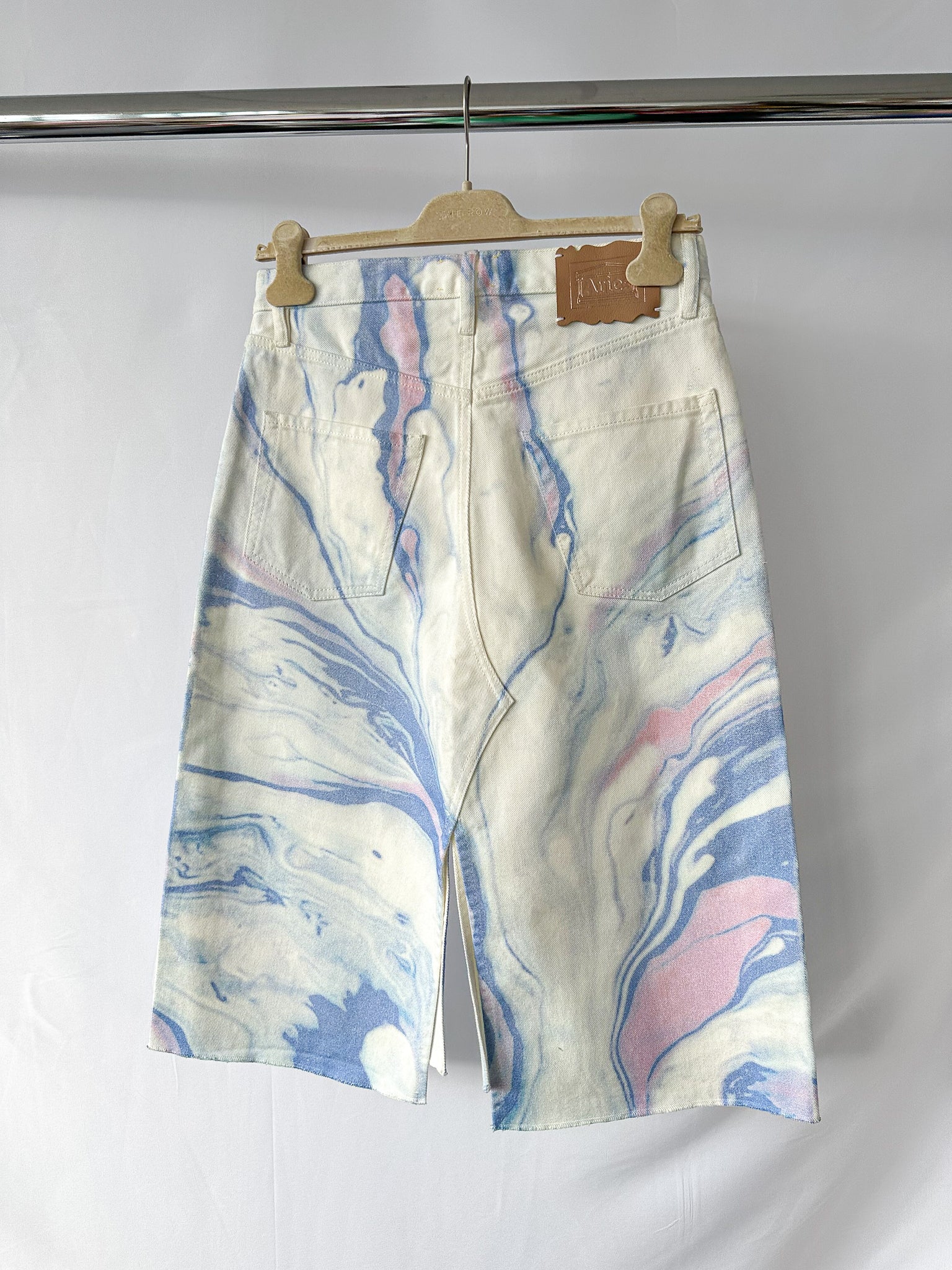 Aries Marble Print Denim Skirt