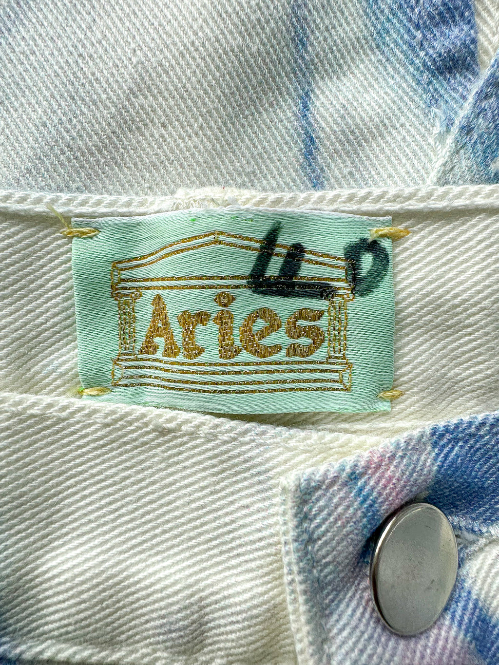 Aries Marble Print Denim Skirt