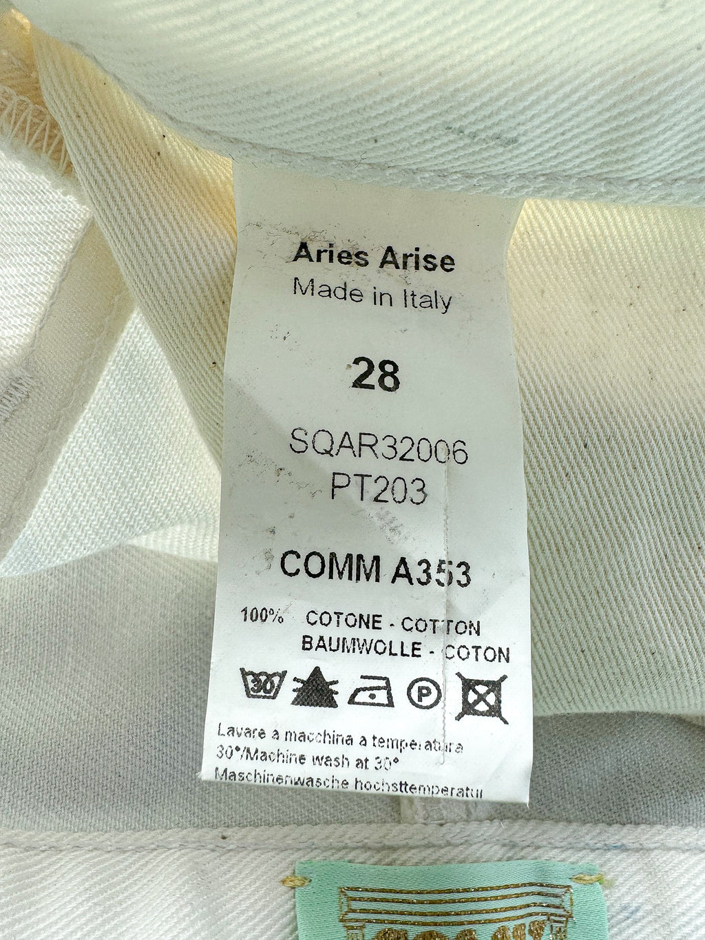 Aries Marble Print Denim Skirt