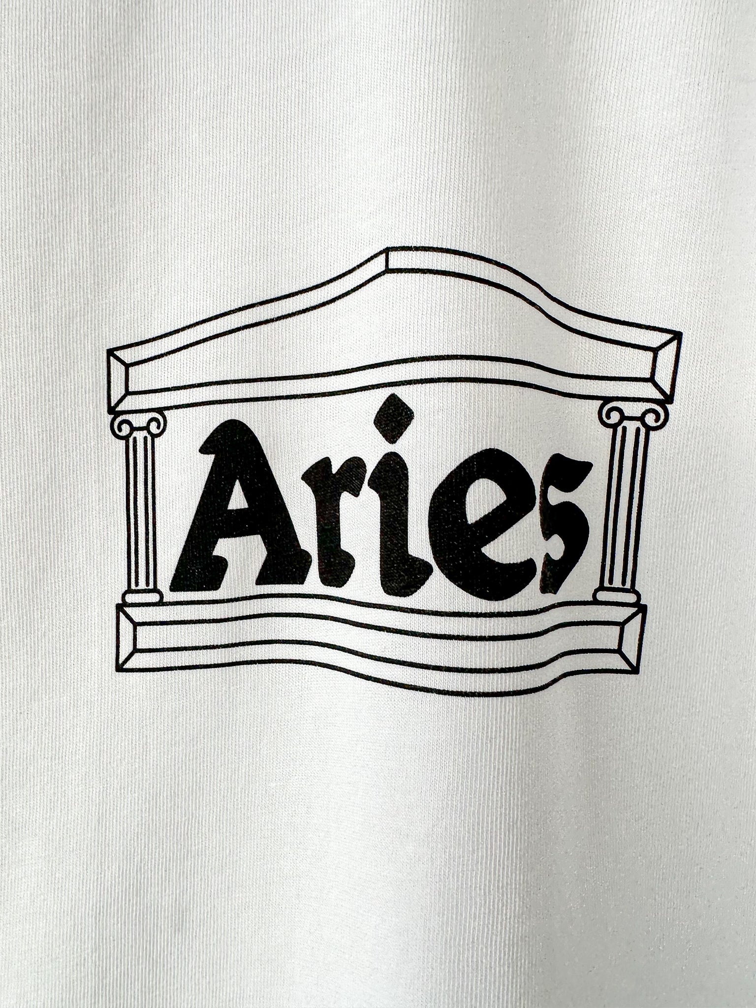 Aries White Temple Logo Front T-Shirt