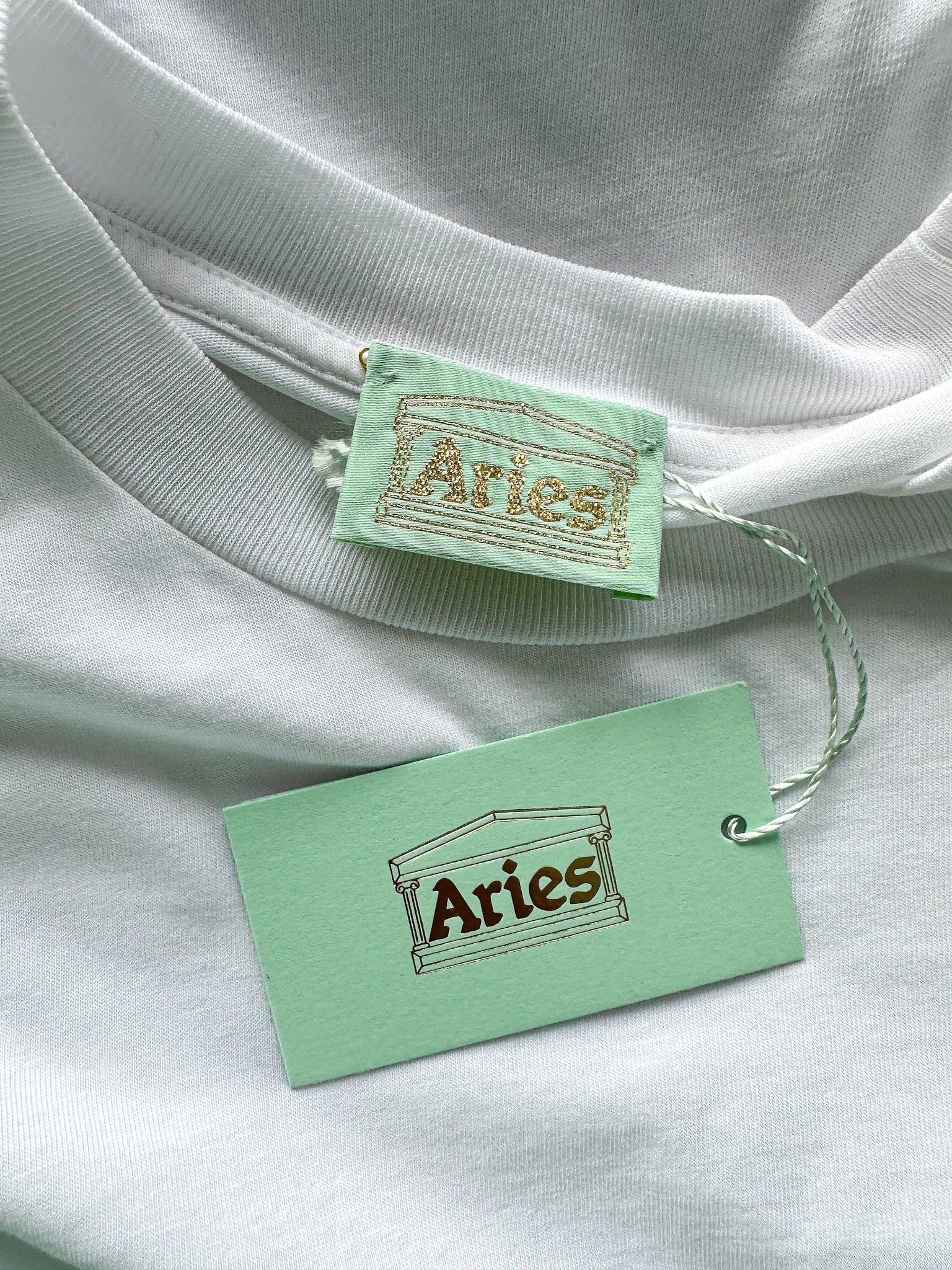 Aries White Temple Logo Front T-Shirt