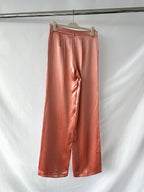 Magda Butrym Pink Silk Satin Tailored Trousers