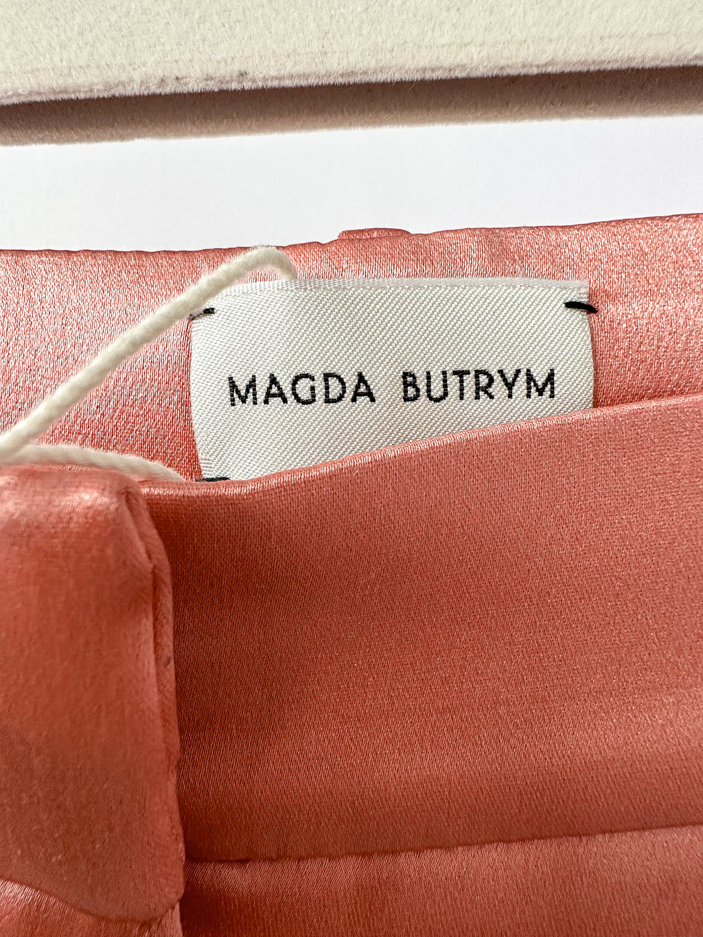 Magda Butrym Pink Silk Satin Tailored Trousers