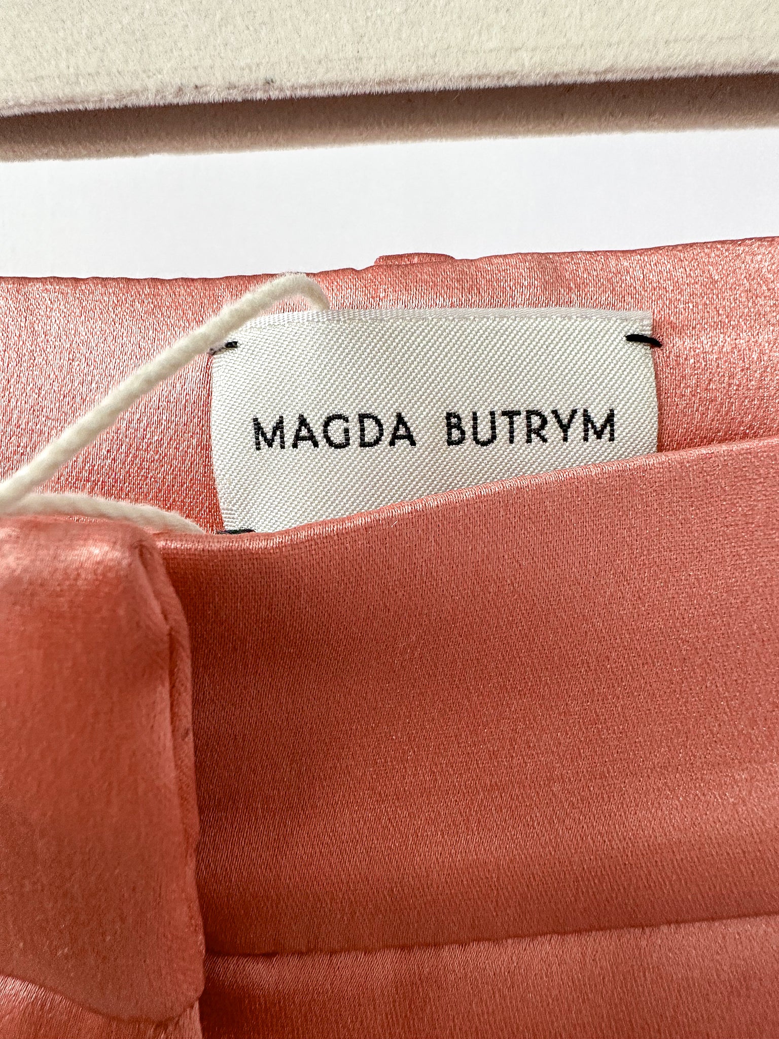 Magda Butrym Pink Silk Satin Tailored Trousers