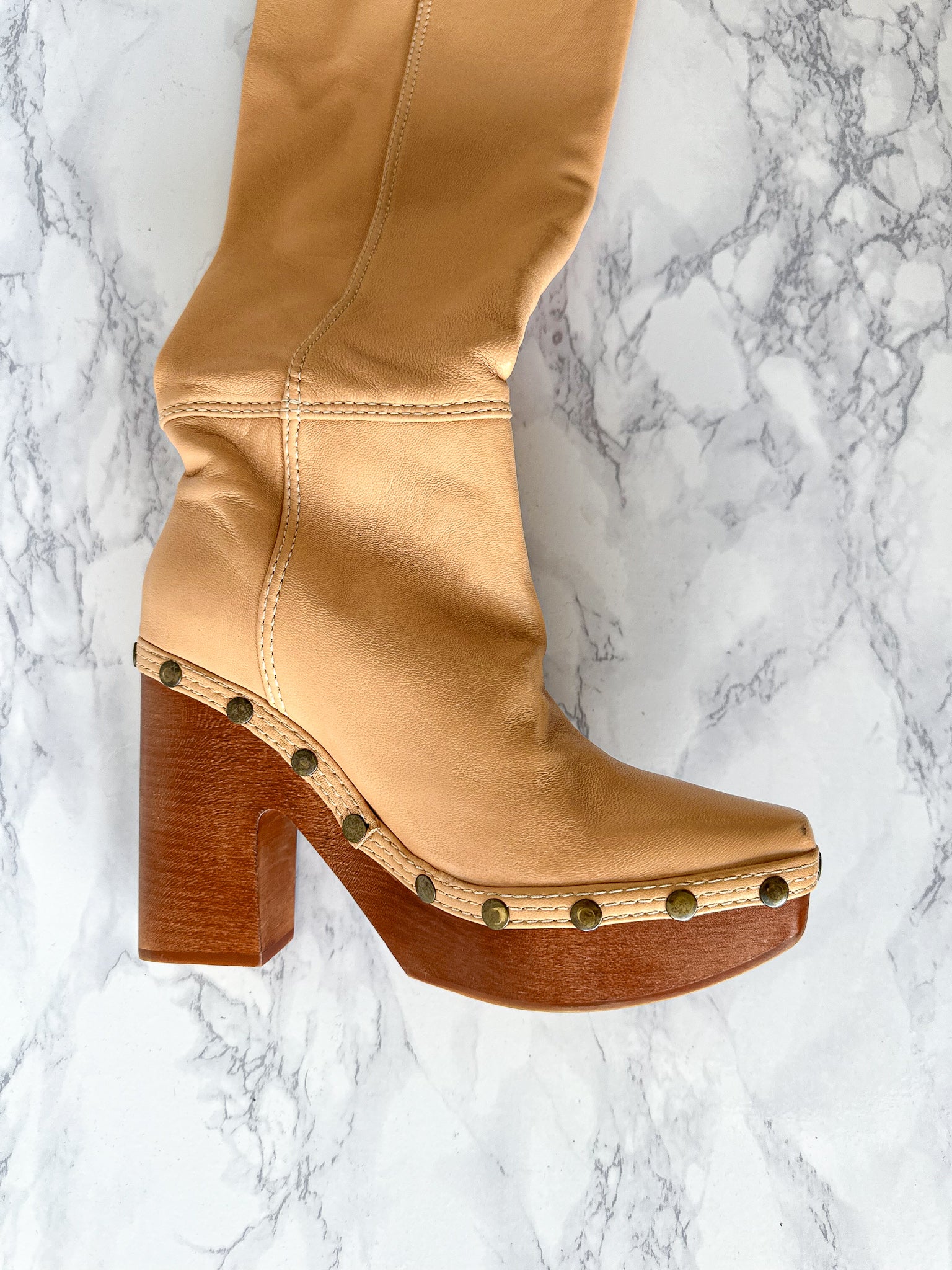 Jacquemus Les Bottes Sabots Knee High Clog Boots 100mm (EU 37)