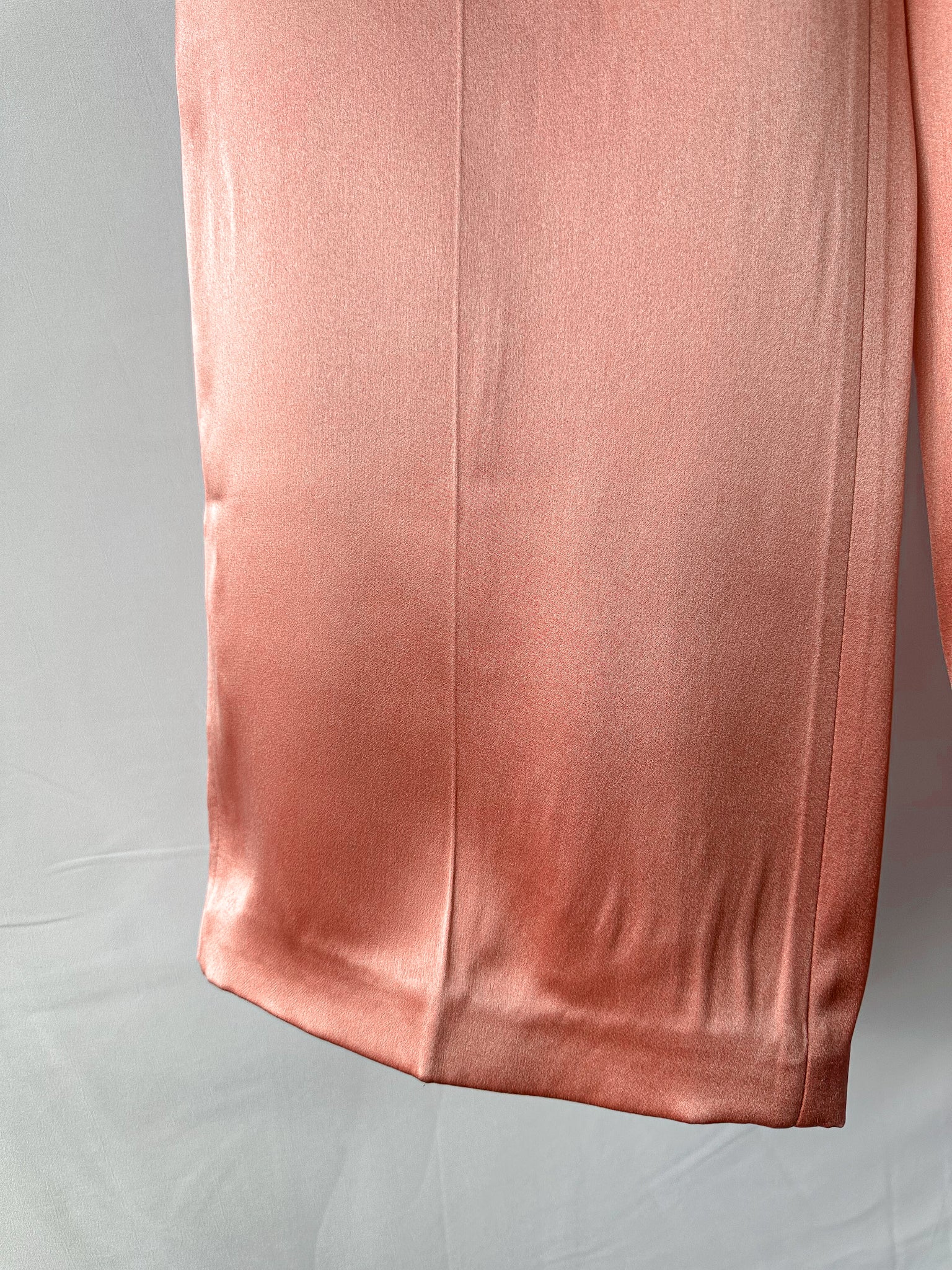 Magda Butrym Pink Silk Satin Tailored Trousers