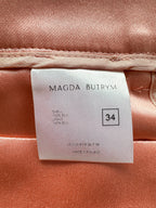 Magda Butrym Pink Silk Satin Tailored Trousers