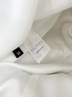 Halpern Shimmery Green Tiered Tulle Poofy Ruffle Strapless Mini Dress