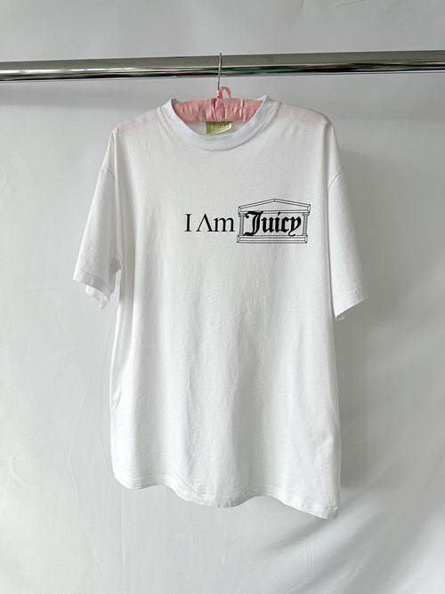 Aries x Juicy Couture – Weißes T-Shirt mit Temple Juicy-Logo auf der Vorderseite