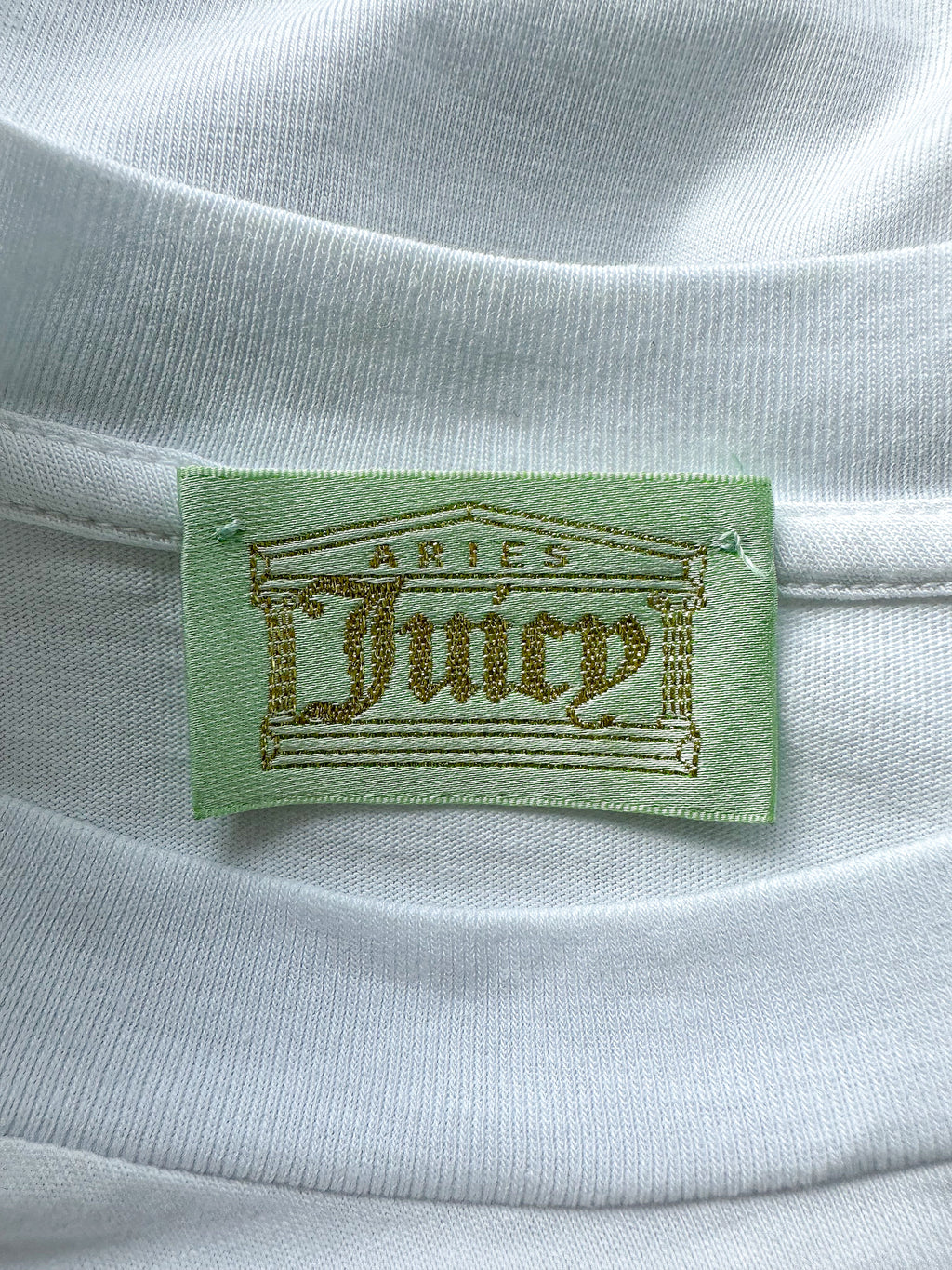 Aries x Juicy Couture Temple Juicy Logo Front White Tee T-Shirt