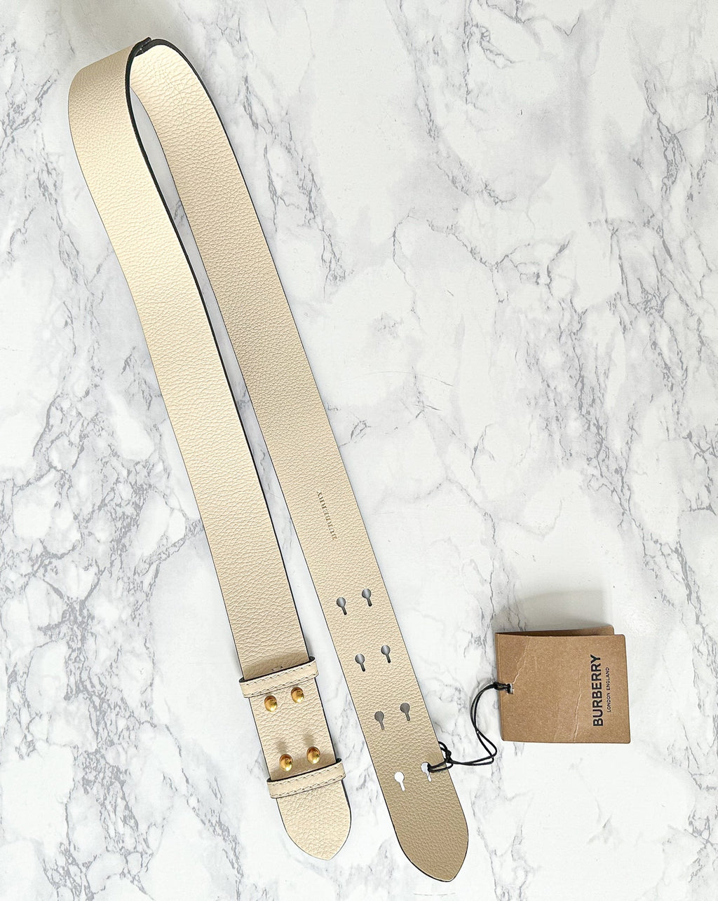 Burberry The Medium Belt Bag Grainy Leather Belt Neutral White