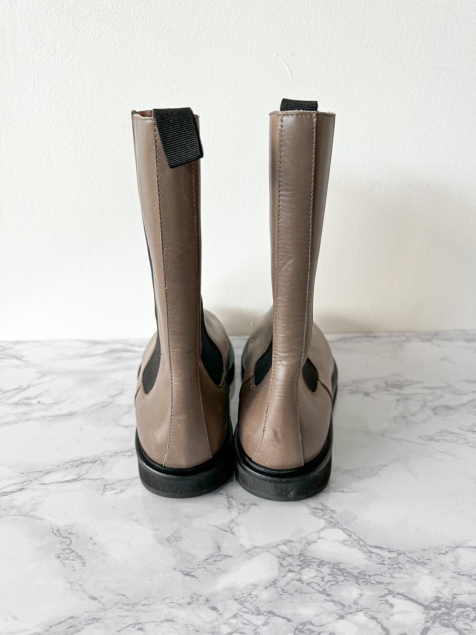 LEGRES Brown Leather Chelsea Boots