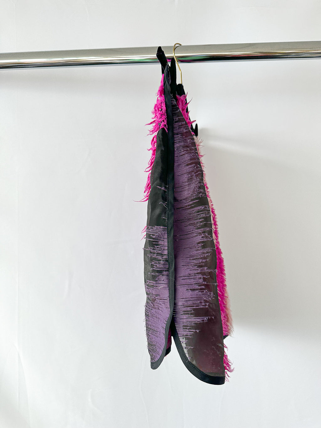 Mini-jupe à franges rose et noire à rayures Emilio Pucci