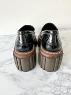 STELLA MCCARTNEY Black Emilie Chain-Strap Faux-Leather Platform Loafers (EU 35)