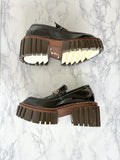 STELLA MCCARTNEY Black Emilie Chain-Strap Faux-Leather Platform Loafers (EU 35)