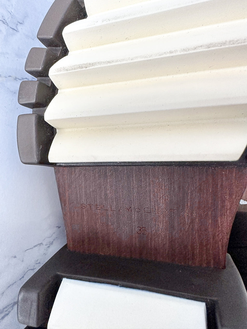 STELLA MCCARTNEY Black Emilie Chain-Strap Faux-Leather Platform Loafers (EU 35)