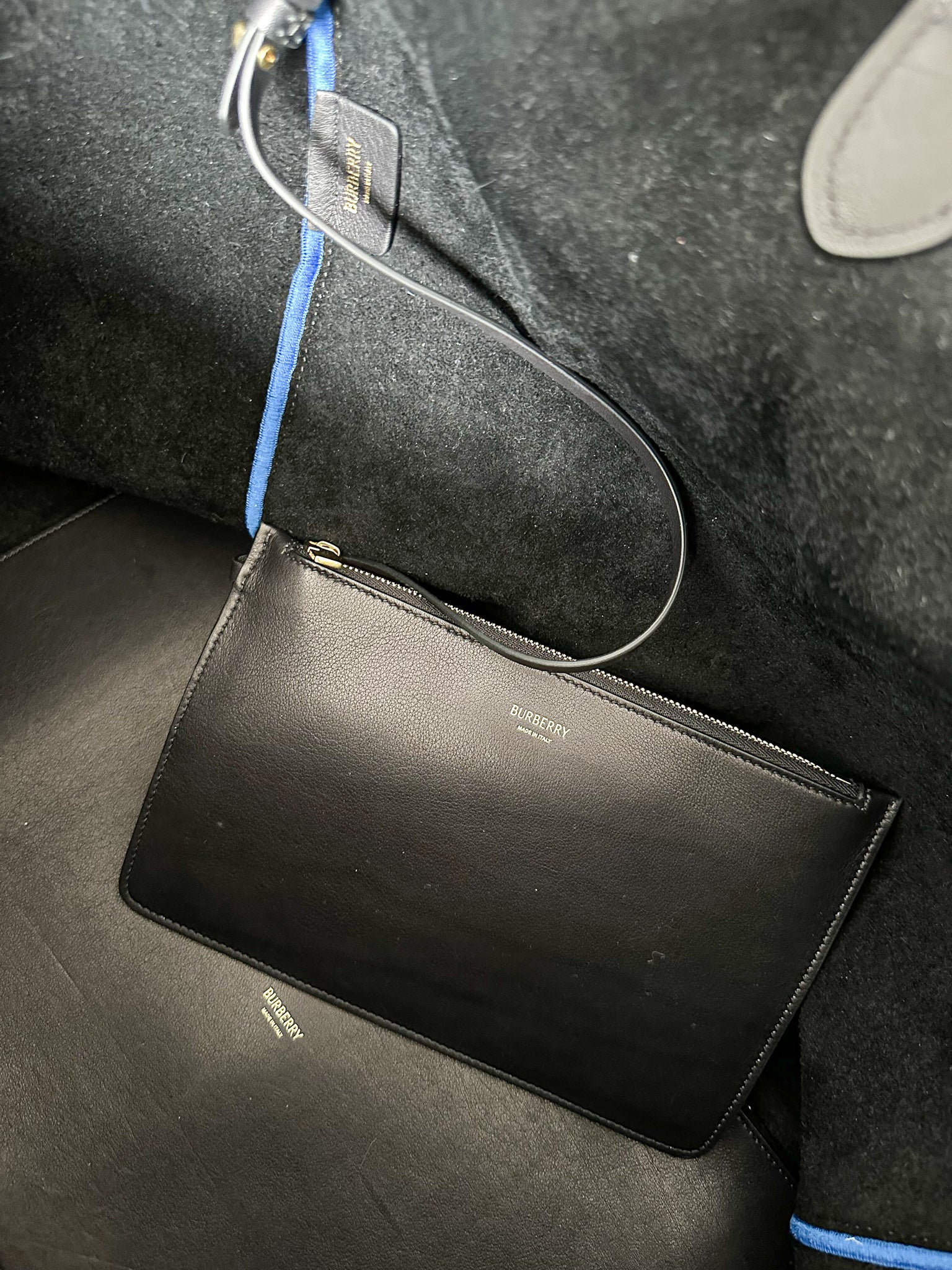 Burberry Extra große Schildtasche Blau