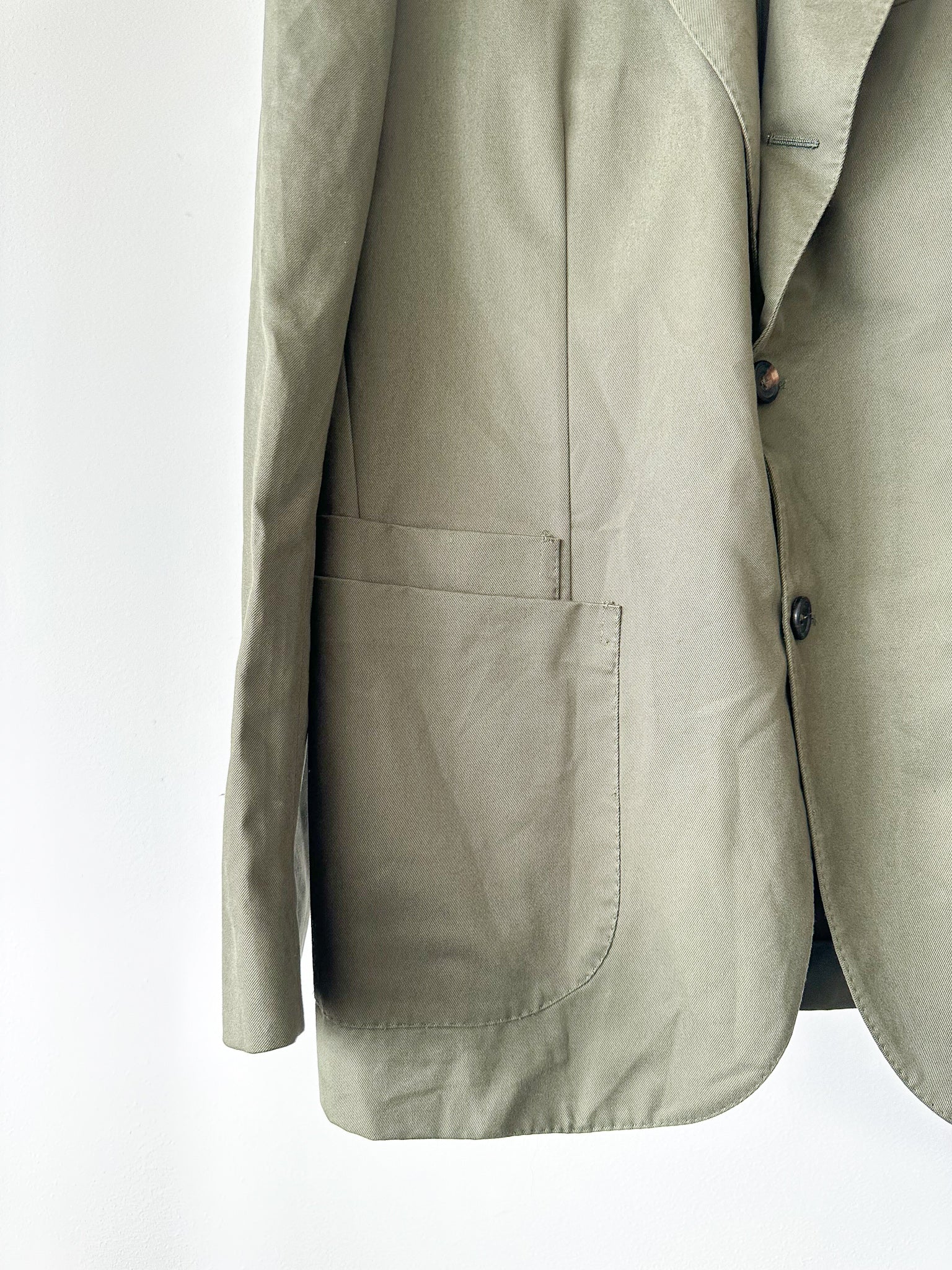 Drake's Lovat Cotton Drill Tailored Khaki Green Jacket - House Of Huntington