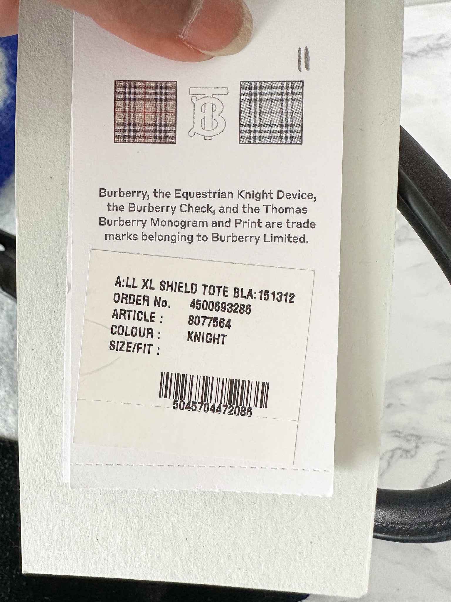 Burberry Extra große Schildtasche Blau