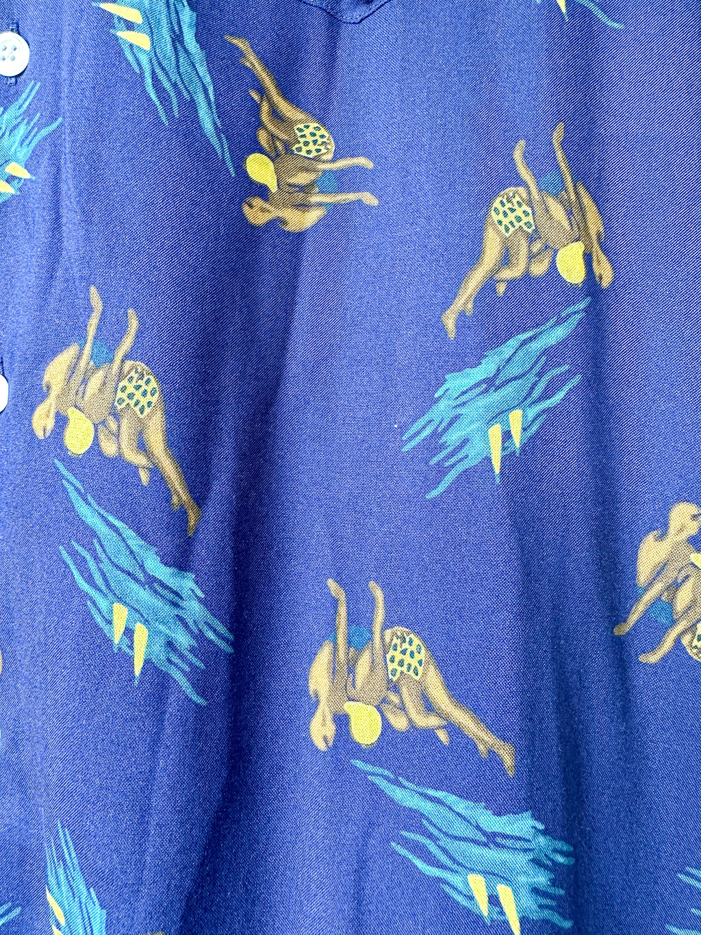 Drake's Navy Bathers Holidays Camp Collar Shirt - House Of Huntington