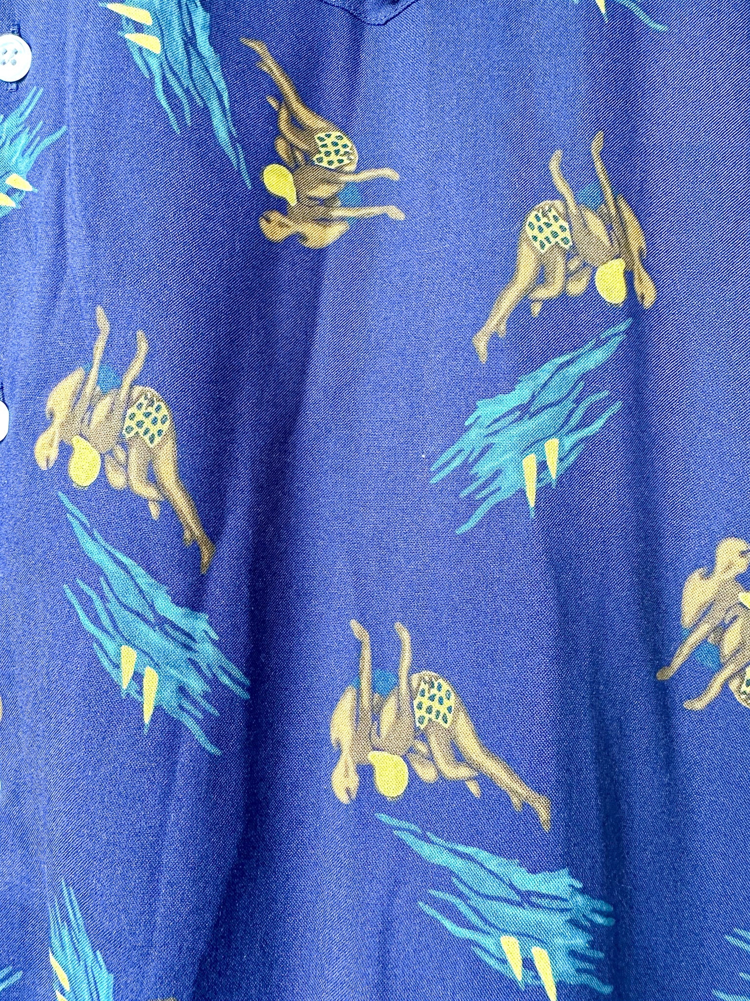 Drake's Navy Bathers Holidays Camp Collar Shirt - House Of Huntington