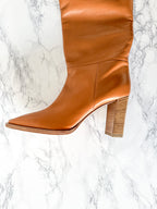 Gianvito Rossi Kerolyn 85 Tan Brown Knee Leather High Heel Boots