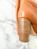 Gianvito Rossi Kerolyn 85 Tan Brown Knee Leather High Heel Boots