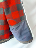Drake's Buffalo Check Wool Blend Bouclé Vest Gilet In Red Black