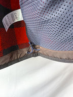 Drake's Buffalo Check Wool Blend Bouclé Vest Gilet In Red Black