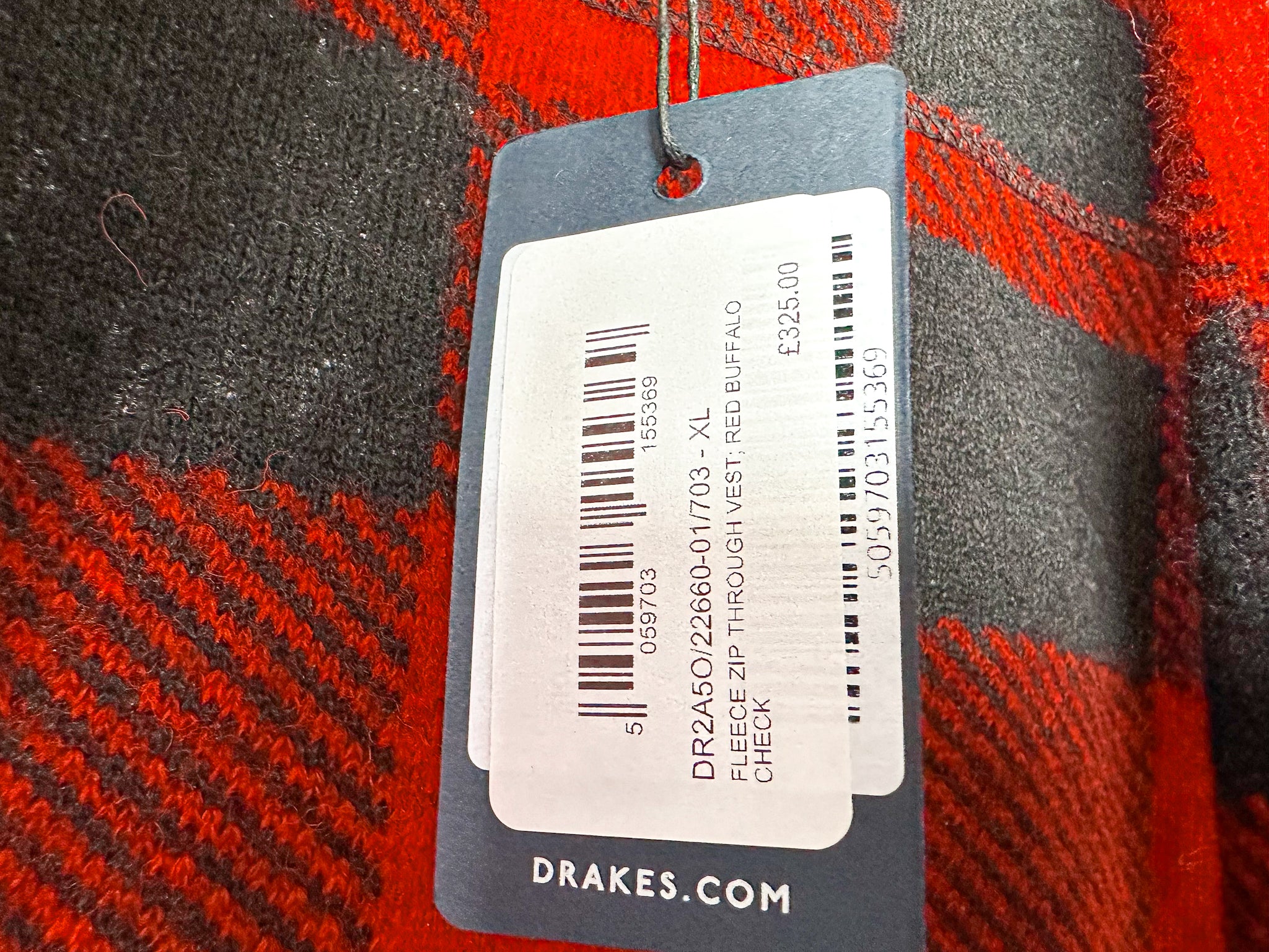 Drake's Buffalo Check Wool Blend Bouclé Vest Gilet In Red Black