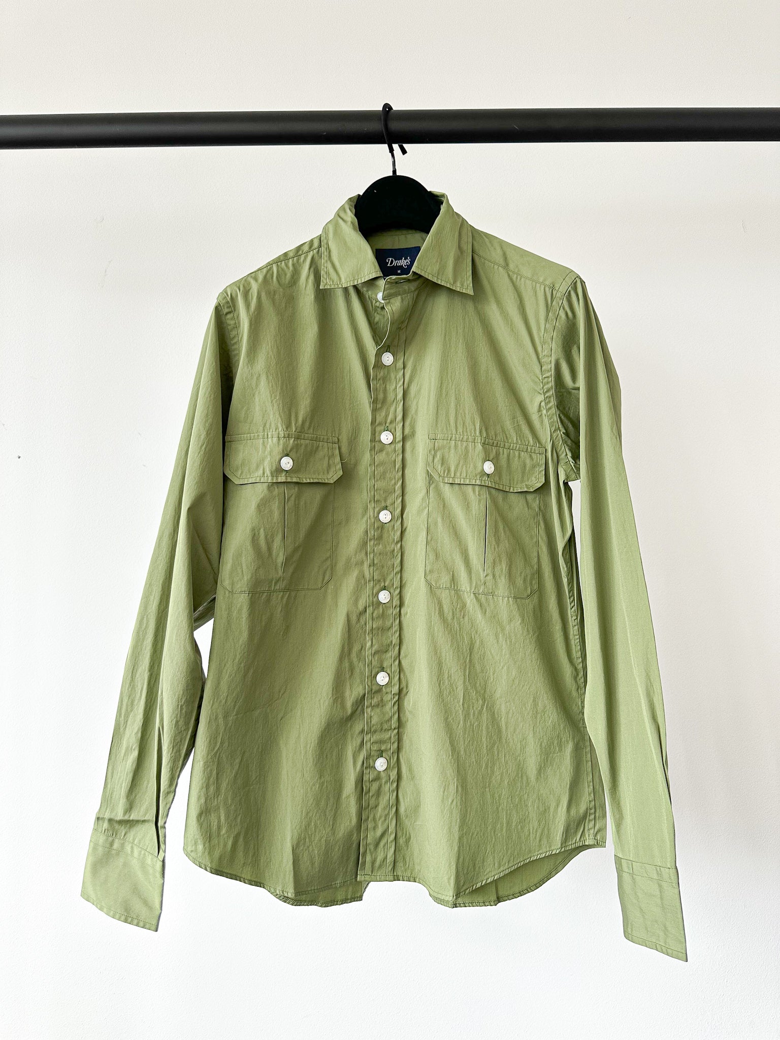 Drake's Green Double Pocket Button-Up Shirt - House Of Huntington