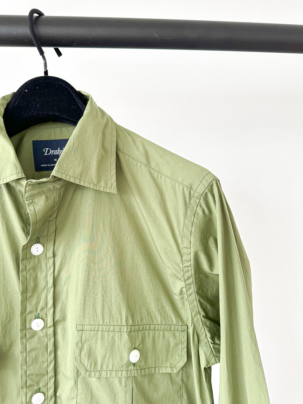 Drake's Green Double Pocket Button-Up Shirt - House Of Huntington