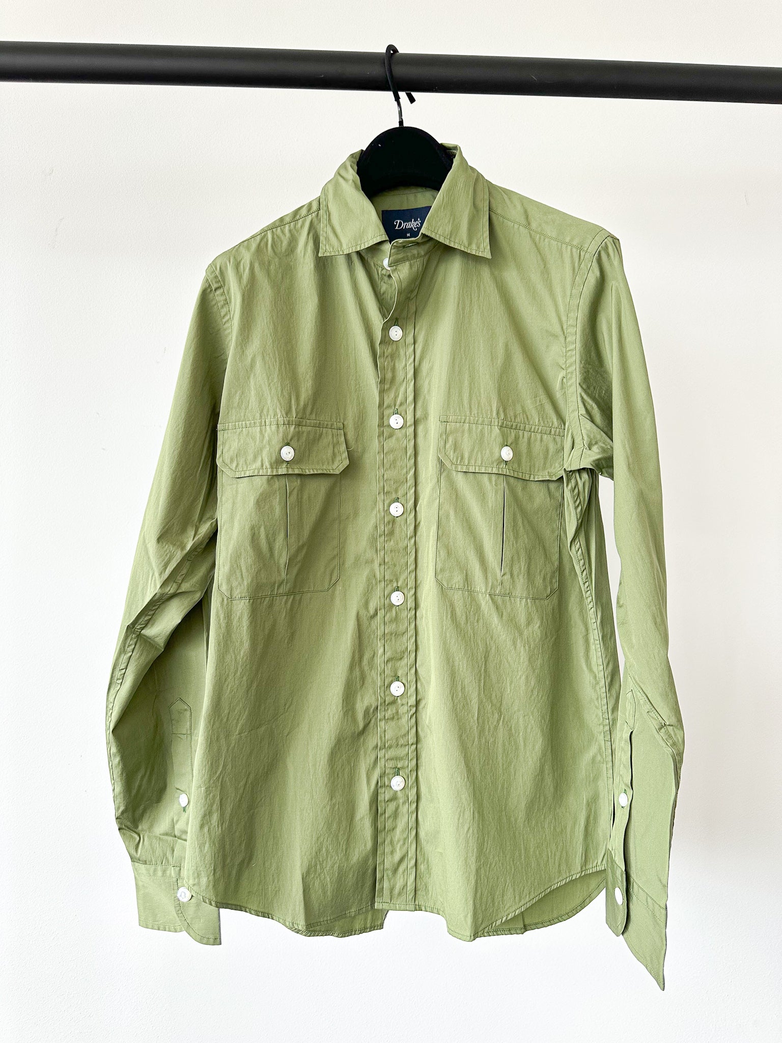 Drake's Green Double Pocket Button-Up Shirt - House Of Huntington