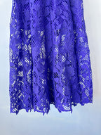 Self-Portrait Cobalt Blue Lace Belted Midi Dress